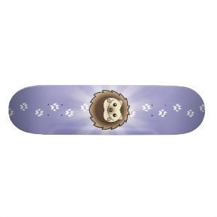 Cartoon Pygmy Hedgehog Skateboard