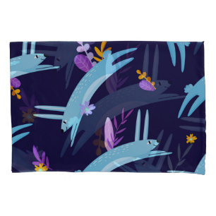 Cartoon rabbit bunny, seamless pattern. pillowcase