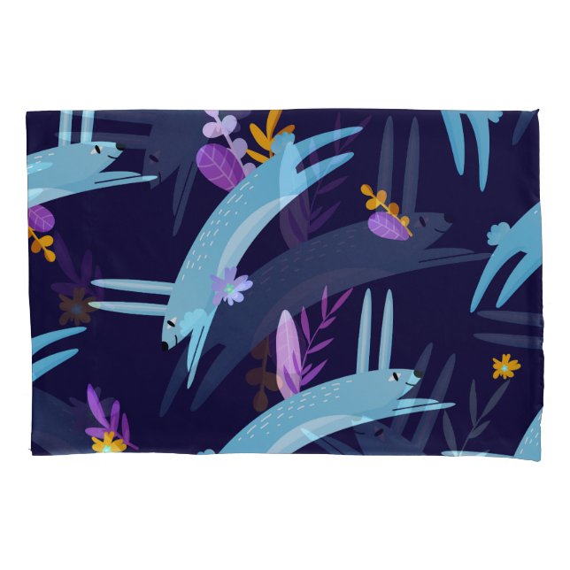 Cartoon rabbit bunny, seamless pattern. pillowcase (Front)