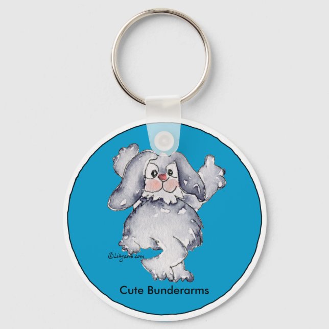 Cartoon Rabbit Cute Personalised Keychains (Front)