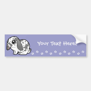 Cartoon Rabbit (floppy ear smooth hair) Bumper Sticker