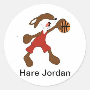 Cartoon Rabbit Michael Jordan Fan Classic Round Sticker