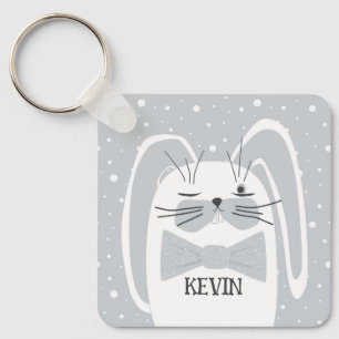Cartoon rabbit, symbol 2023. key ring
