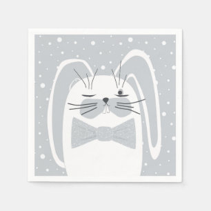 Cartoon rabbit, symbol 2023. napkin