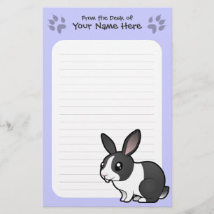 Cartoon Rabbit (uppy ear smooth hair) Stationery
