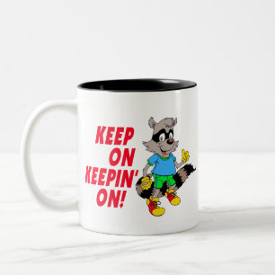Cartoon Racoon Two-Tone Coffee Mug