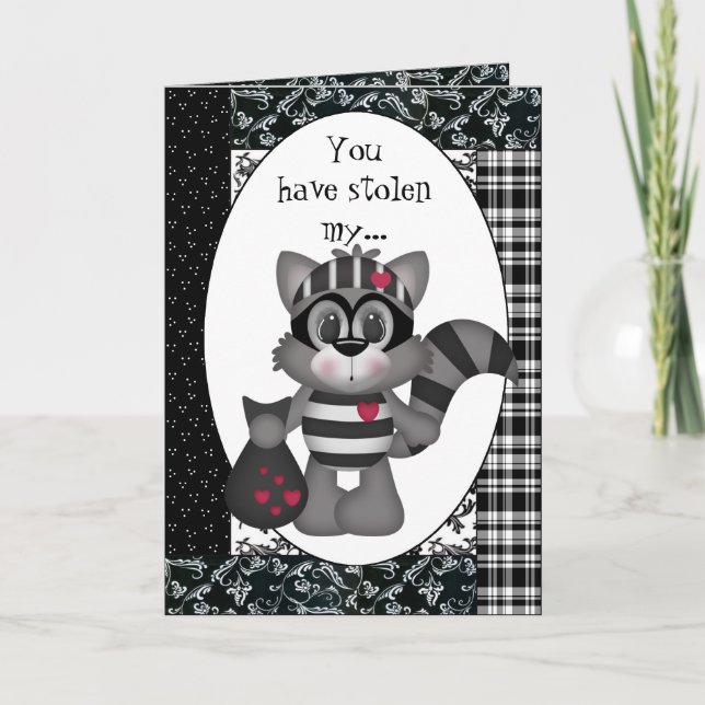Cartoon Racoon Valentine's Day Greeting card (Front)