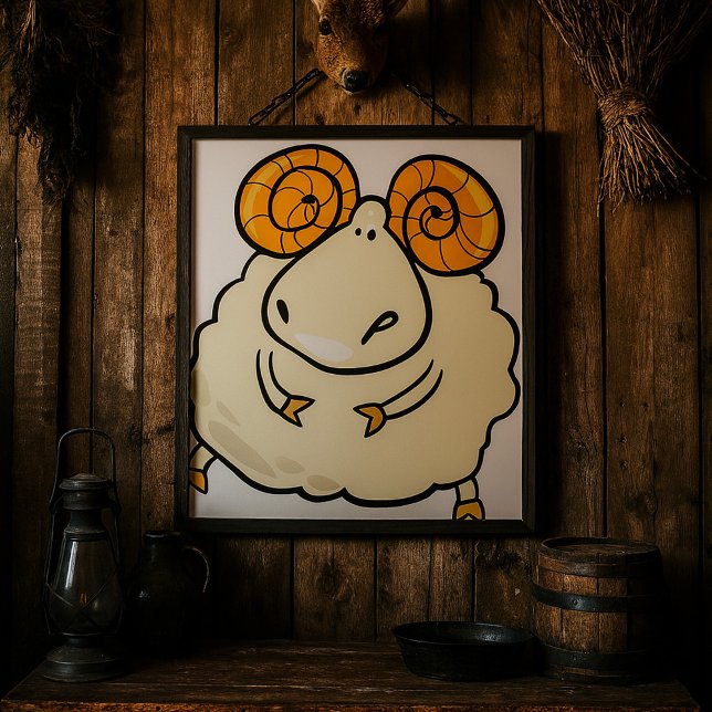 Cartoon Ram Sheep Poster (Creator Uploaded)