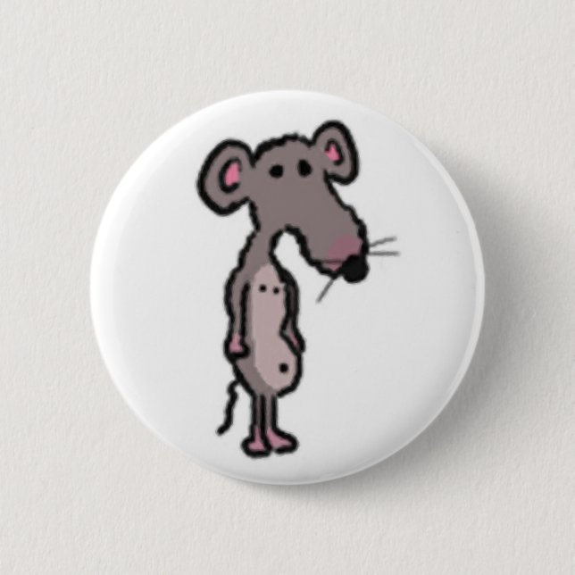 Cartoon Rat Button (Front)