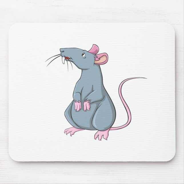 Cartoon Rat Mouse Mat (Front)