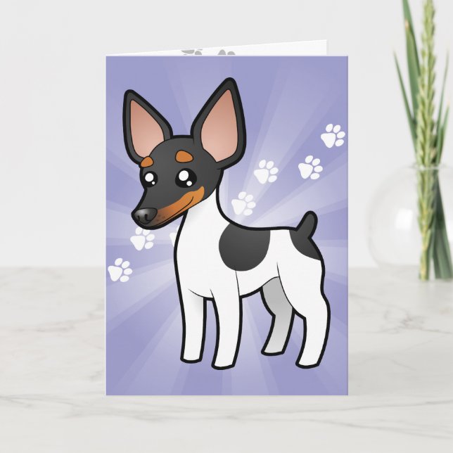 Cartoon Rat Terrier / Toy Fox Terrier Card (Front)