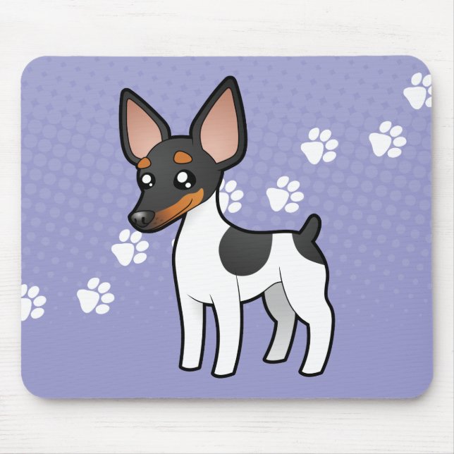 Cartoon Rat Terrier / Toy Fox Terrier Mouse Mat (Front)