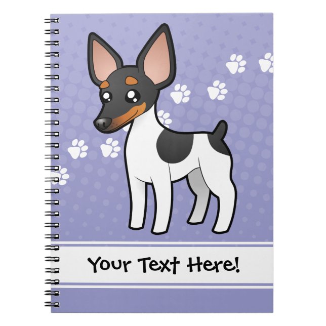 Cartoon Rat Terrier / Toy Fox Terrier Notebook (Front)
