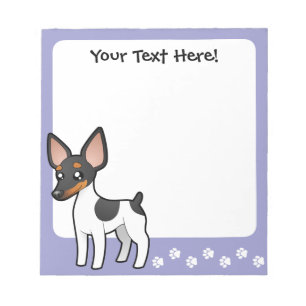 Cartoon Rat Terrier / Toy Fox Terrier Notepad