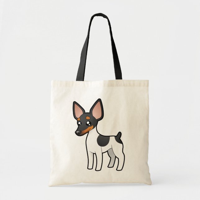 Cartoon Rat Terrier / Toy Fox Terrier Tote Bag (Front)