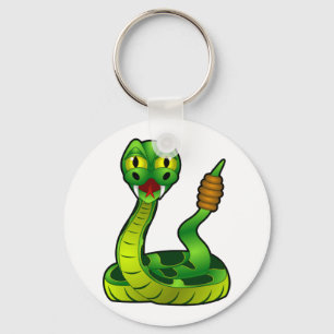 Cartoon Rattlesnake Key Ring