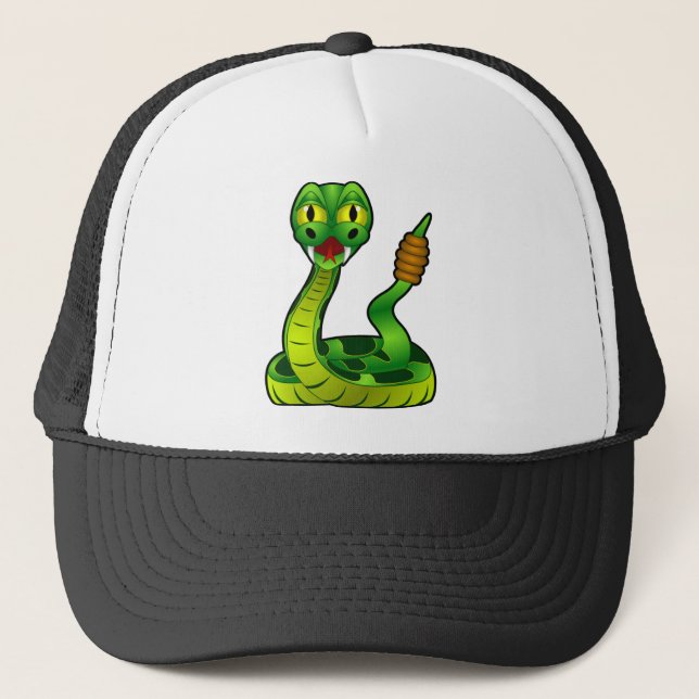 cartoon rattlesnake trucker hat (Front)