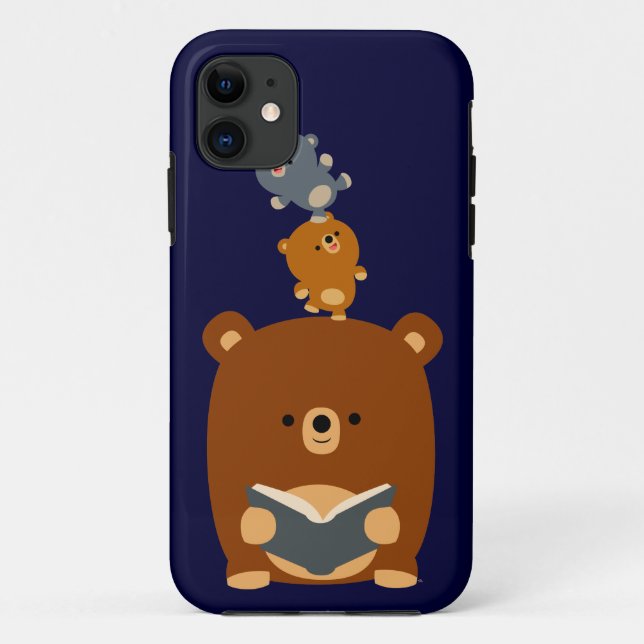 Cartoon Reading Bear & Cubs iPhone 5 Case-Mate Case (Back)