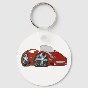 Cartoon Red Car Art Key Ring