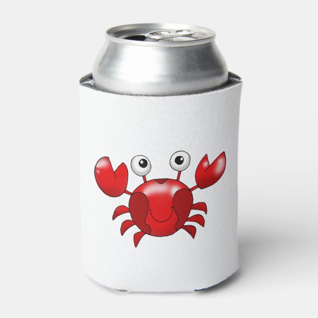Cartoon red crab can cooler (Can Front)