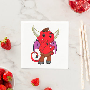 Cartoon Red Devil Paper Napkins
