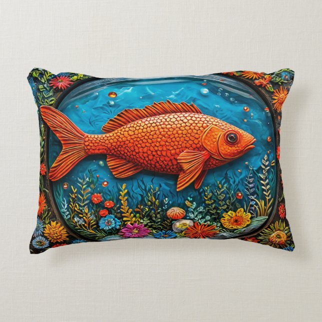 Cartoon Red fish Decorative Cushion (Front)