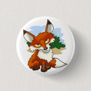Cartoon Red Fox 3 Cm Round Badge