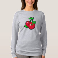 Cartoon Red Green Black Cherries Fruit Vector Art
