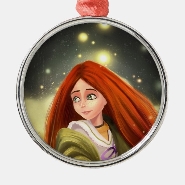 cartoon red haired girl Ornament (Front)
