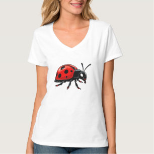 Cartoon Red Ladybug Cute Insect Character T-Shirt