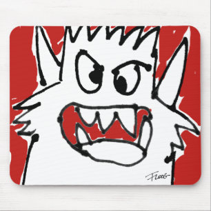 Cartoon Red Monster Mad Cute Mousepad