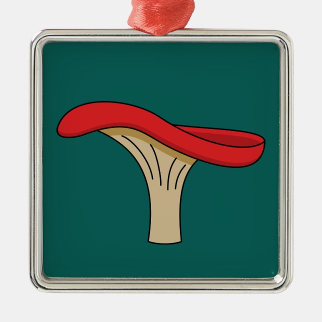 Cartoon Red Mushroom Metal Tree Decoration (Front)