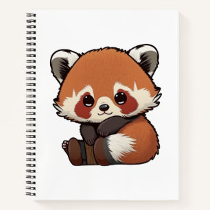 Cartoon red panda illustration notebook
