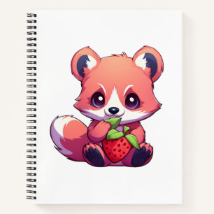 Cartoon red panda illustration notebook