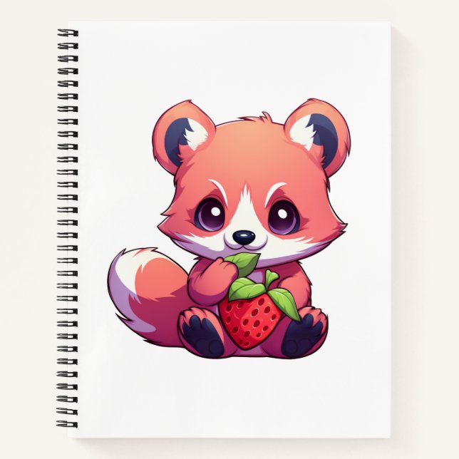 Cartoon red panda illustration notebook (Front)