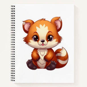 Cartoon red panda illustration notebook