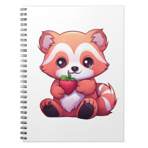 Cartoon red panda illustration notebook
