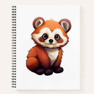 Cartoon red panda illustration notebook