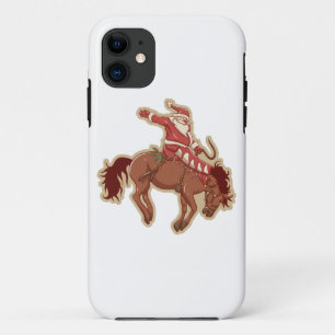 Cartoon red santa claus ryding on horse iPhone 11 case