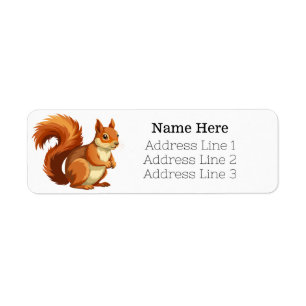 Cartoon Red Squirrel Return Address