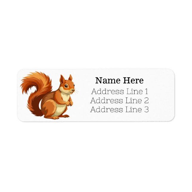 Cartoon Red Squirrel Return Address (Front)