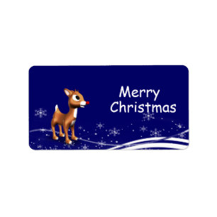 Cartoon Reindeer Christmas Gift Tags