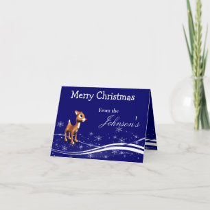 Cartoon Reindeer Christmas Greeting Holiday Card