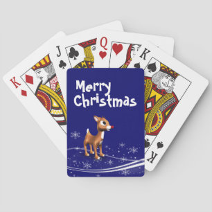 Cartoon Reindeer Christmas Playing Cards
