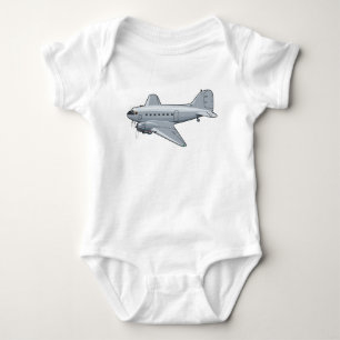 Cartoon retro aeroplane baby bodysuit