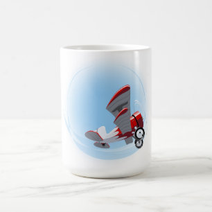 Cartoon retro aeroplane coffee mug