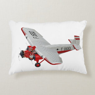 Cartoon retro aeroplane decorative cushion