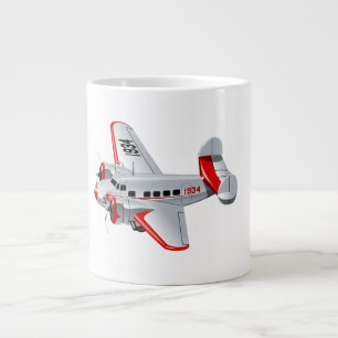 Cartoon retro aeroplane large coffee mug