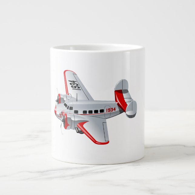 Cartoon retro aeroplane large coffee mug (Front)