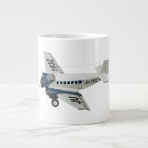 Cartoon retro aeroplane large coffee mug